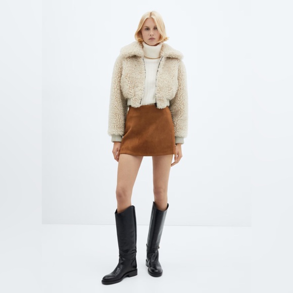 NWT- Mango - Suede mini-skirt - XL - Picture 3 of 9